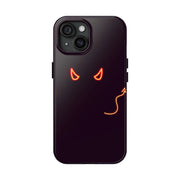 Neon Devil Eyes Tough Phone Case – Minimal Dark Glow Aesthetic Printify