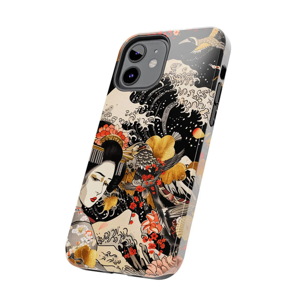 Golden Geisha Wave Japanese Art Tough Phone Case