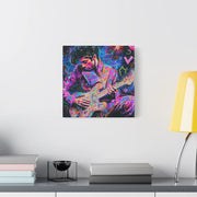 Electric Purple Guitar Legend Matte Canvas Art LavenderCeleste
