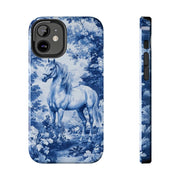 Blue Toile Horse Country Scenic Tough Phone Case LavenderCeleste