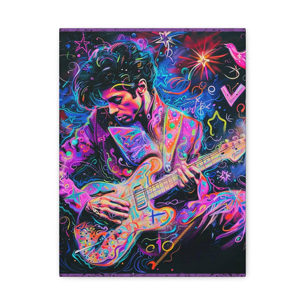 Electric Purple Guitar Legend Matte Canvas Art Printify