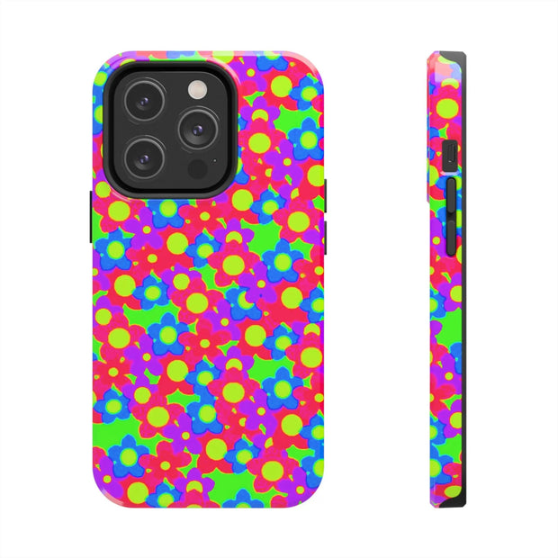 Retro Kawaii Bright Floral Pattern Tough Phone Case