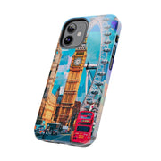 London Big Ben Collage Tough Phone Case – Vibrant City Pop Art Design