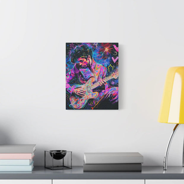 Electric Purple Guitar Legend Matte Canvas Art Printify