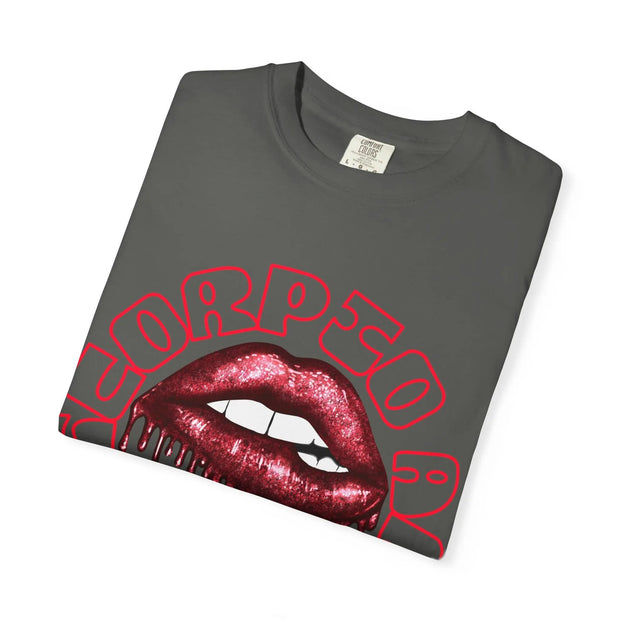 Scorpio AF Dripping Lips Zodiac Comfort Colors Tee LavenderCeleste