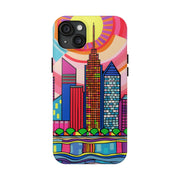 Tulsa Oklahoma Retro Pop Skyline Tough Phone Case LavenderCeleste