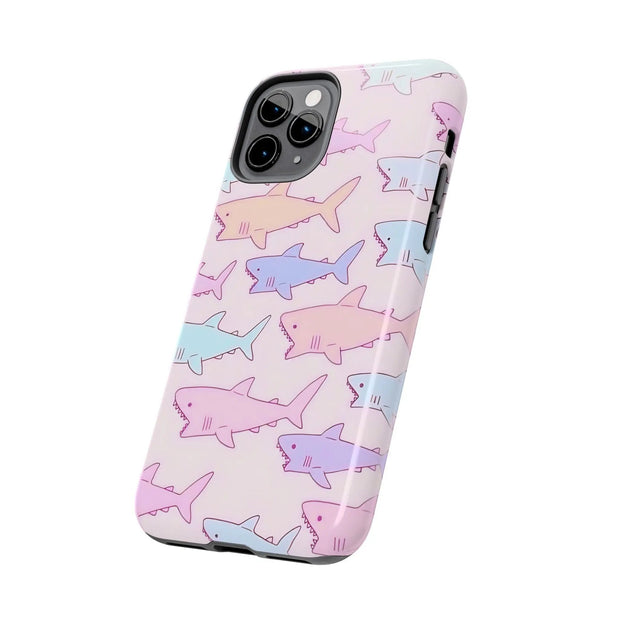 Pastel Shark Pattern Tough Phone Case Printify