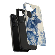 Blue Toile German Shepherd Scenic Tough Phone Case LavenderCeleste