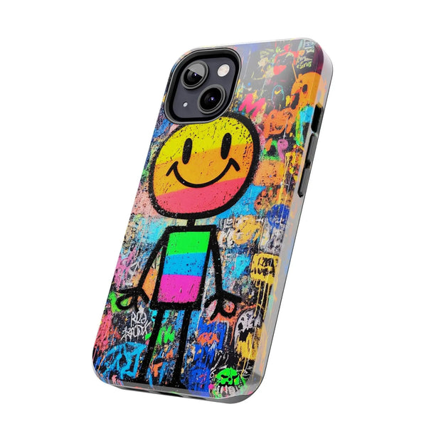Rainbow Graffiti Smiley Tough Phone Case LavenderCeleste