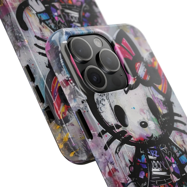 Goth Street Cat Pop Art Graffiti Tough Phone Case LavenderCeleste