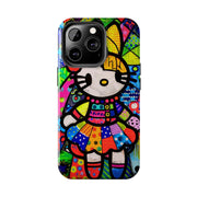 Pop Patchwork Kitty Tough Phone Case LavenderCeleste