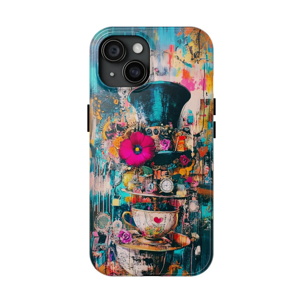 Whimsical Mad Hatter Abstract Tea Party Phone Case LavenderCeleste