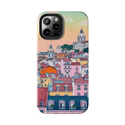 Lisbon Portugal Tough Phone Case – Pastel City Skyline Aesthetic