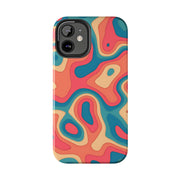 Retro Coral Abstract Mid-Century Tough Phone Case LavenderCeleste