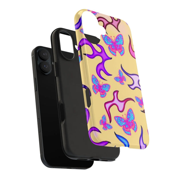 Y2K Butterfly Flames Retro Tough Phone Case LavenderCeleste