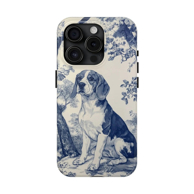 Blue Toile Beagle Country Scenic Tough Phone Case LavenderCeleste
