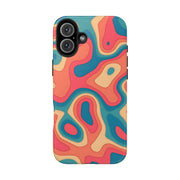 Retro Coral Abstract Mid-Century Tough Phone Case LavenderCeleste