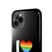 I Love Boys Pride Tough Phone Case – LGBTQ+ Rainbow Heart Design