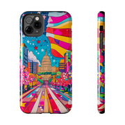 Washington DC Psychedelic Capitol Rainbow Tough Phone Case LavenderCeleste