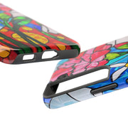 January Carnation Stained Glass Birth Flower Tough Phone Case