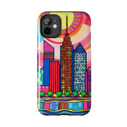 Tulsa Oklahoma Retro Pop Skyline Tough Phone Case LavenderCeleste