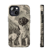 Saint Bernard Toile de Jouy Vintage Tough Phone Case LavenderCeleste