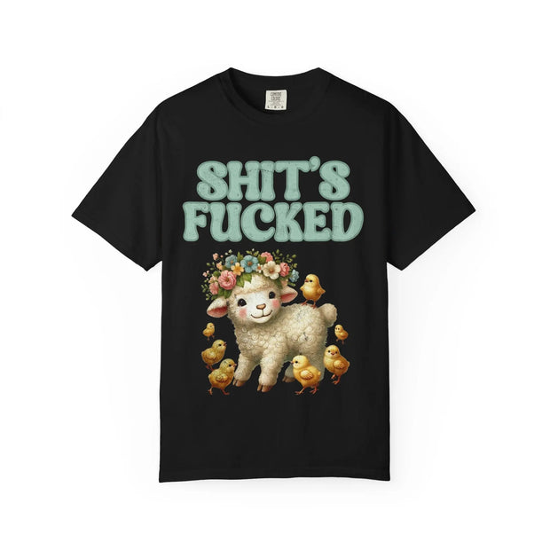 Shit’s Fucked Cute Lamb Comfort Colors T-Shirt LavenderCeleste