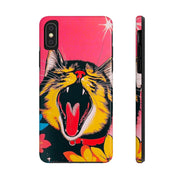 Yawning Cat Pop Art Bright Retro Aesthetic Tough Phone Case LavenderCeleste