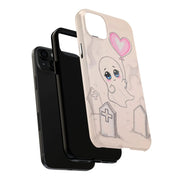 Sad Ghost with Heart Balloon Kawaii Tough Phone Case LavenderCeleste