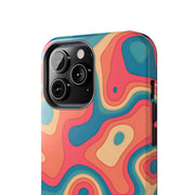 Retro Coral Abstract Mid-Century Tough Phone Case LavenderCeleste