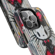 Goth Bow Cat Graffiti Pop Art Tough Phone Case LavenderCeleste