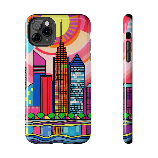 Tulsa Oklahoma Retro Pop Skyline Tough Phone Case LavenderCeleste
