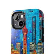 Shanghai Skyline Collage Pop Art Tough Phone Case LavenderCeleste