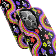 Groovy Mushroom Rainbow Tough Phone Case LavenderCeleste
