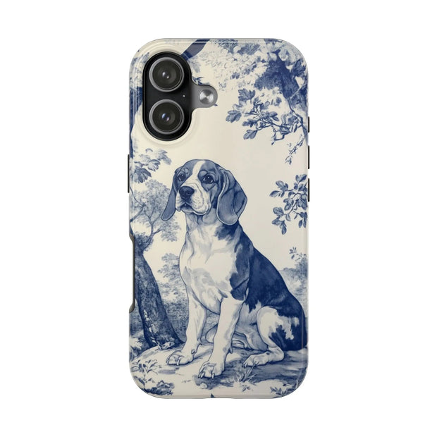 Blue Toile Beagle Country Scenic Tough Phone Case LavenderCeleste