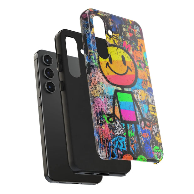Rainbow Graffiti Smiley Tough Phone Case LavenderCeleste