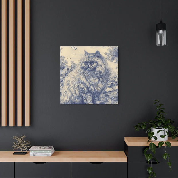 Persian Cat Canvas by Jouy Matte Canvas Art LavenderCeleste
