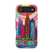 Tulsa Oklahoma Retro Pop Skyline Tough Phone Case LavenderCeleste