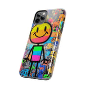 Rainbow Graffiti Smiley Tough Phone Case LavenderCeleste