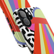 Retro Mod UFO Rainbow Beam Tough Phone Case LavenderCeleste
