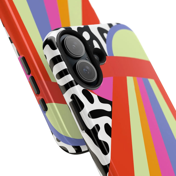 Retro Mod UFO Rainbow Beam Tough Phone Case LavenderCeleste