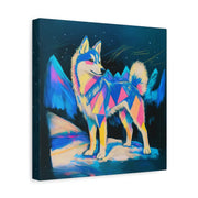 Vibrant Husky Abstract Pop Art Matte Canvas Print LavenderCeleste