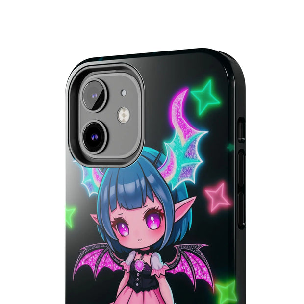 Kawaii Gothic Succubus Neon Heart Tough Phone Case