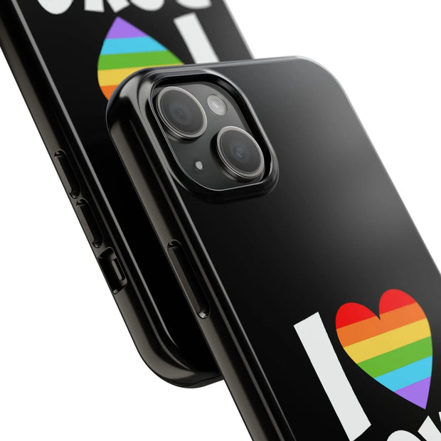 I Love Boys Pride Tough Phone Case – LGBTQ+ Rainbow Heart Design