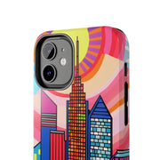 Tulsa Oklahoma Retro Pop Skyline Tough Phone Case LavenderCeleste