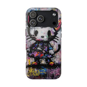Goth Street Cat Pop Art Graffiti Tough Phone Case LavenderCeleste
