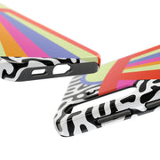 Retro Mod UFO Rainbow Beam Tough Phone Case LavenderCeleste