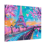 Pink Paris Eiffel Tower Dreamy Matte Canvas Art LavenderCeleste