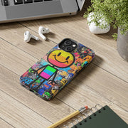 Rainbow Graffiti Smiley Tough Phone Case LavenderCeleste