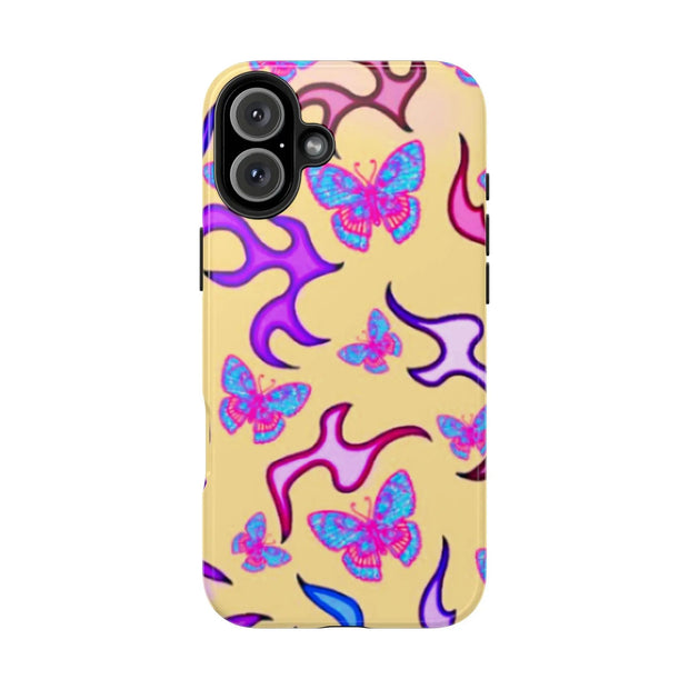 Y2K Butterfly Flames Retro Tough Phone Case LavenderCeleste